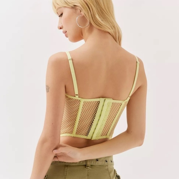 Urban Outfitters Out From Under Modern Love Overdrive Fishnet Corset Sz L NWT - Picture 3 of 15